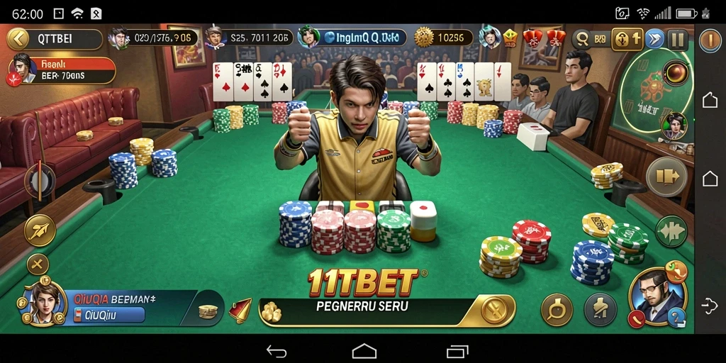 Screenshot gameplay QiuQiu yang seru dan mendebarkan.