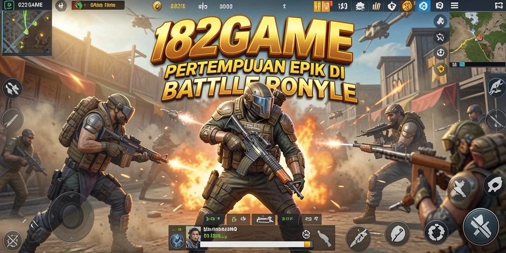 Screenshot gameplay Battle Royale 182GAME yang penuh aksi.