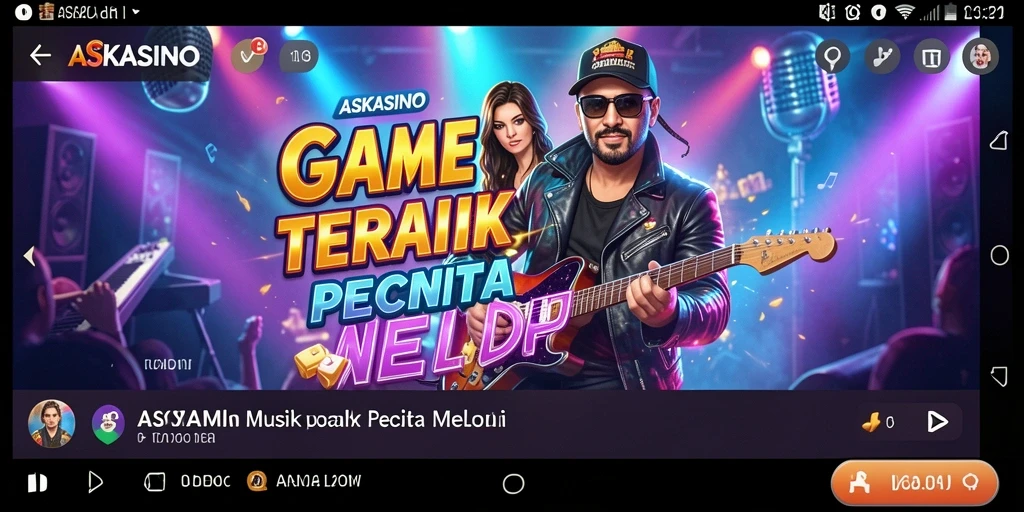 Screenshot utama <strong>ASKASINO</strong> menampilkan pemain asyik memainkan lagu favorit.