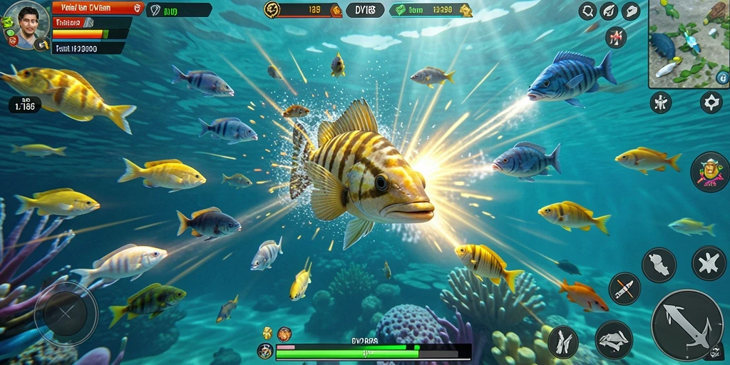 Tangkapan layar dari gameplay seru Tembak Ikan di DV188.