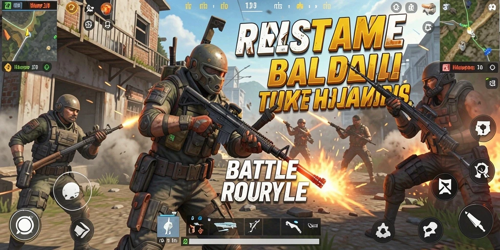 Tangkapan layar utama dari gameplay Battle Royale yang mendebarkan.