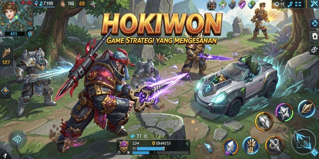 Tampilan gameplay menarik dengan grafis menawan di HOKIWON.