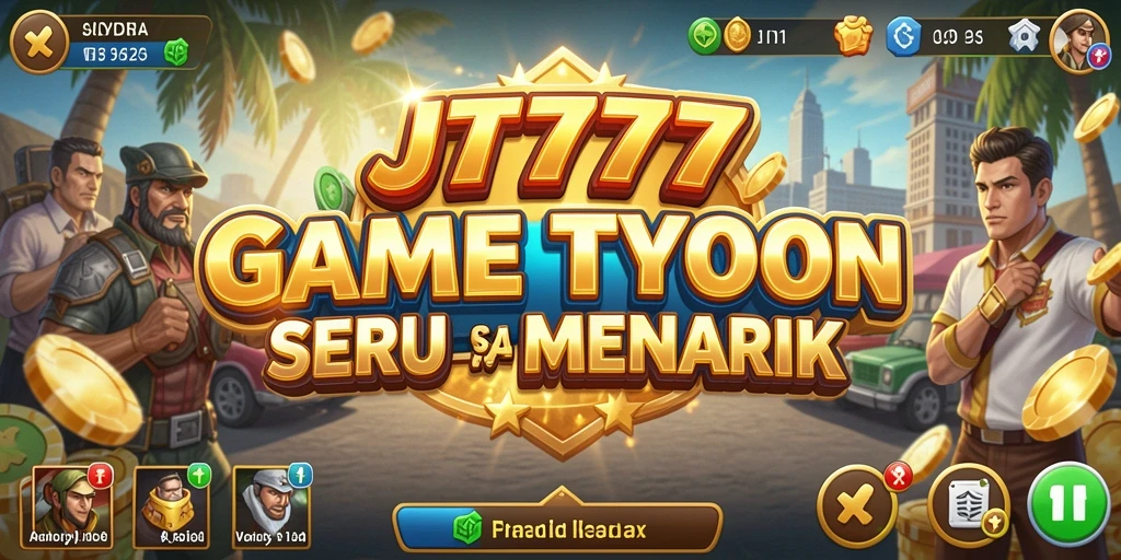 Screenshot gameplay JT777 menampilkan tantangan membangun bisnis Tycoon yang sukses.