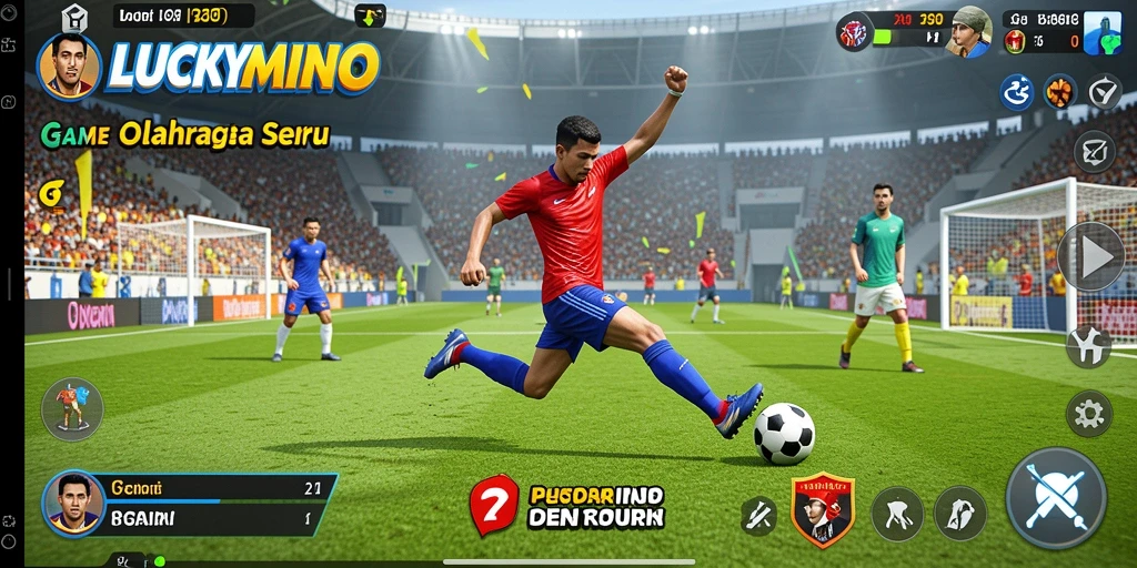 Tampilan gameplay seru dari <strong>LUCKYMINO</strong> dengan aksi olahraga yang mendebarkan.