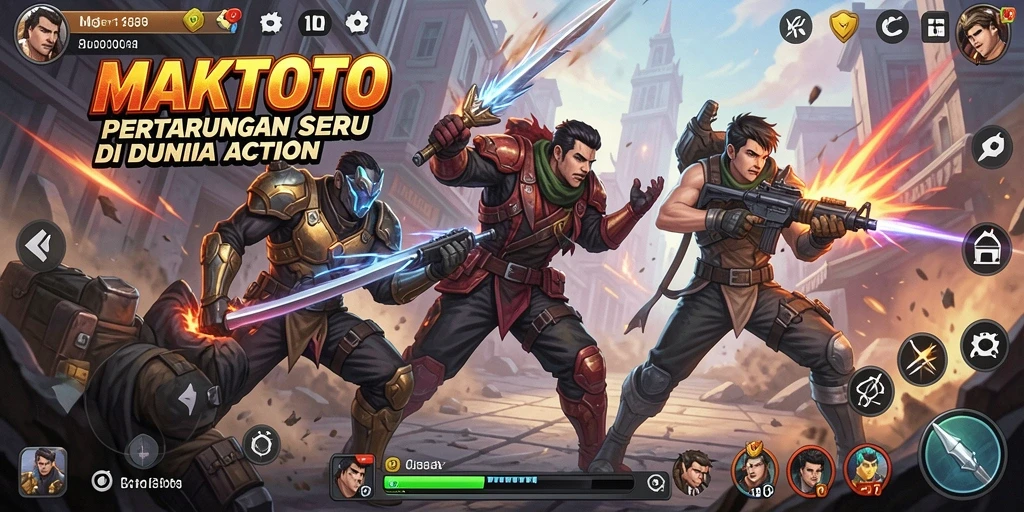 Tampilan layar gameplay MAKTOTO yang penuh aksi dan seru.