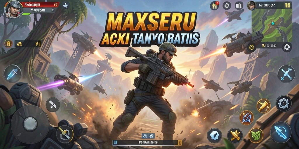 Screenshot MAXSERU menampilkan aksi pertarungan yang mendebarkan dengan karakter yang dinamis.