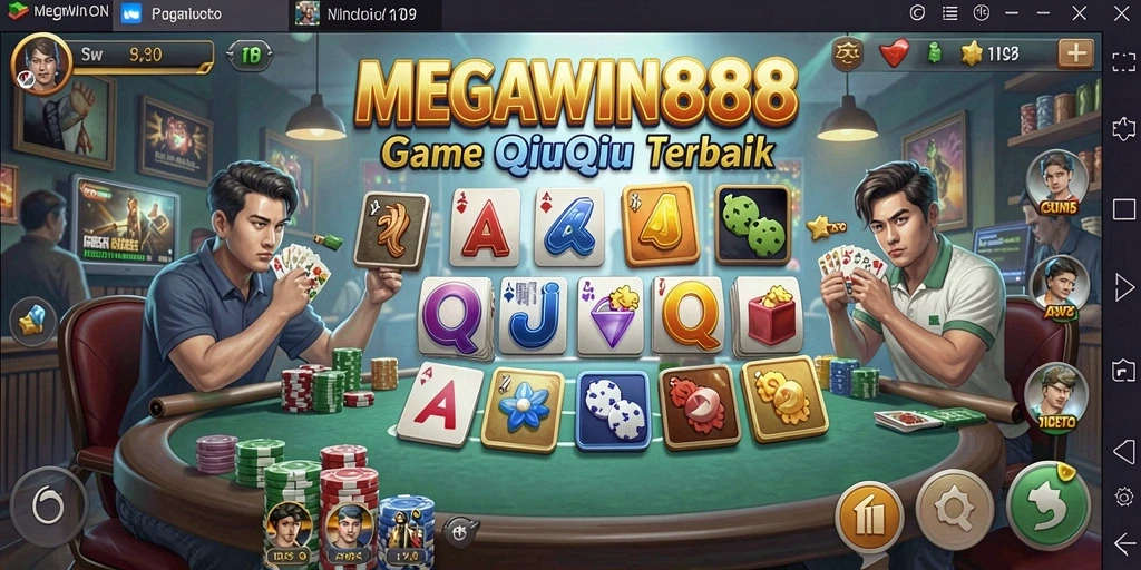 Screenshot gameplay <strong>MEGAWIN888</strong> menampilkan keseruan permainan QiuQiu.