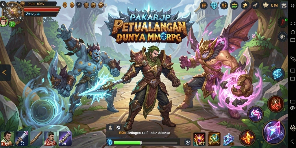 Tampilan gameplay PAKARJP yang menarik dengan aksi seru dalam pertarungan.