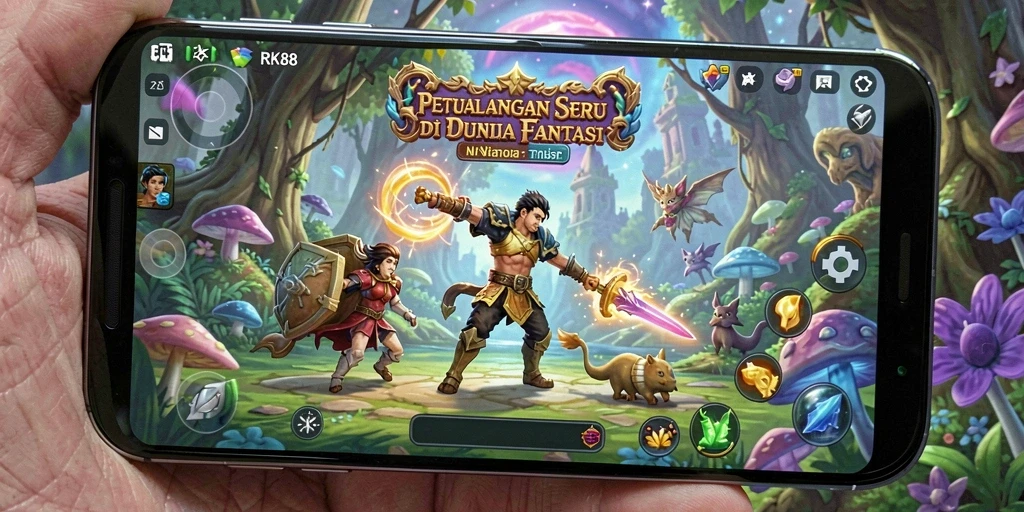 Screenshot utama menampilkan aksi mendebarkan dalam gameplay RK88.
