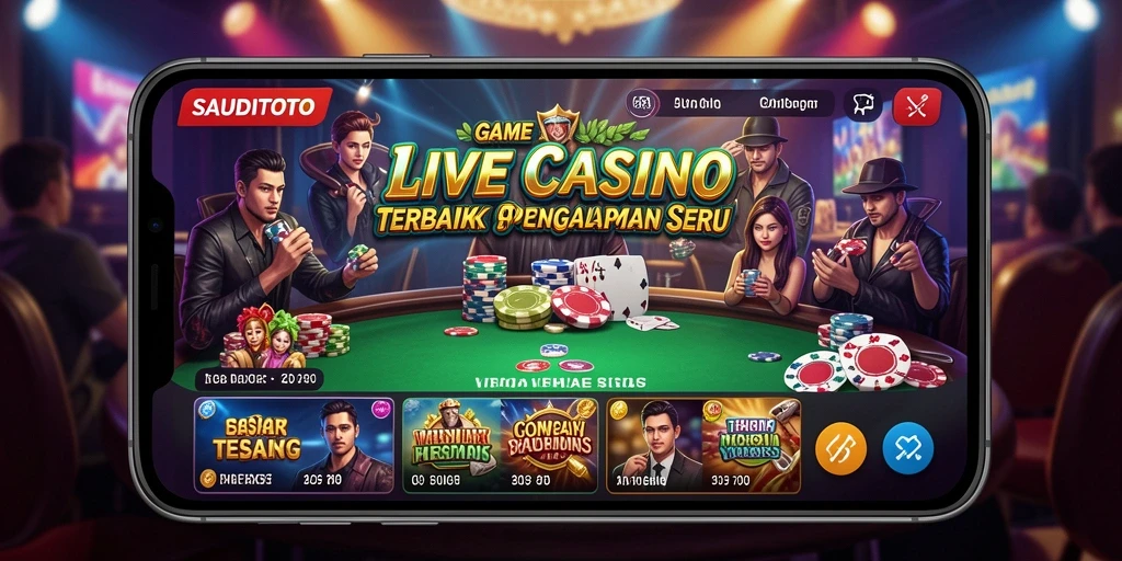 Tampilan gameplay Live Casino yang mendebarkan di SAUDITOTO.