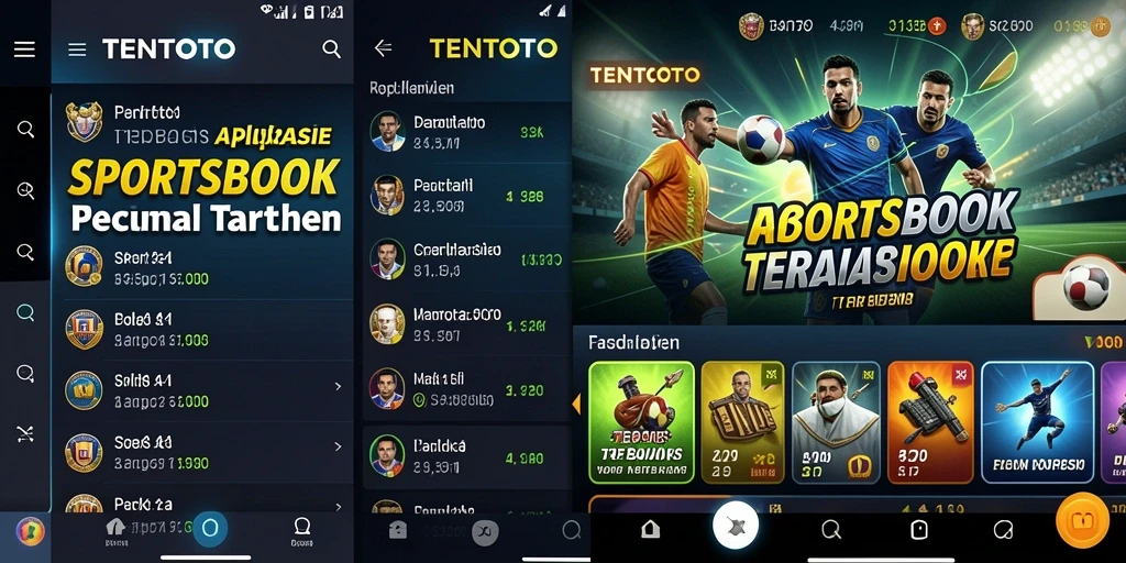 Tampilan utama TENTOTO yang menunjukkan berbagai pilihan taruhan olahraga.