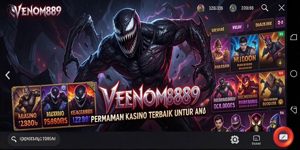Screenshot utama gameplay Kasino VENOM889 yang menarik dan penuh warna.
