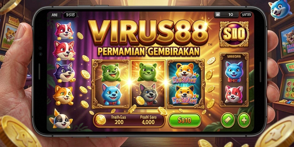 Tampilan gameplay slot yang menarik dan penuh warna dari VIRUS88.