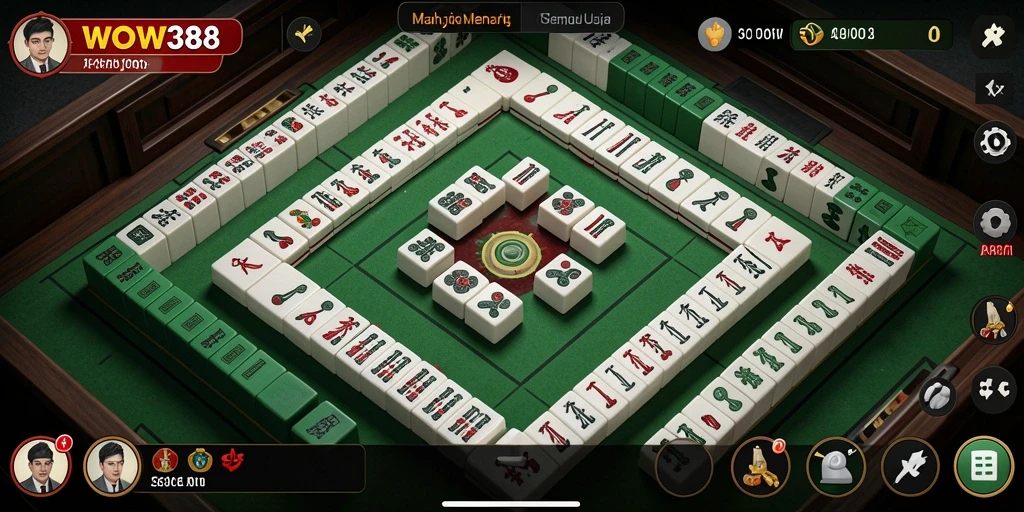Tampilan gameplay WOW388 yang menarik dalam permainan Mahjong.