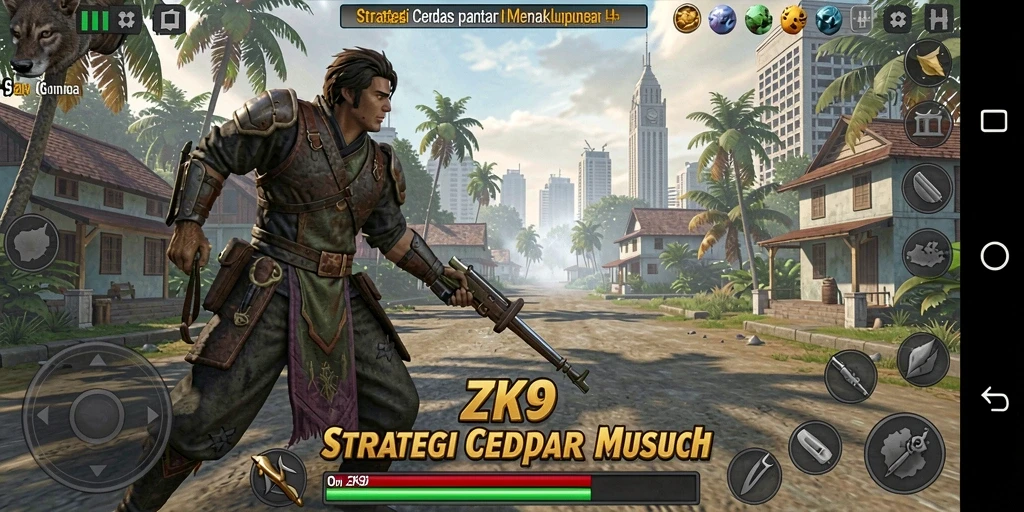 Tampilan gameplay ZK9 saat merencanakan serangan strategis.